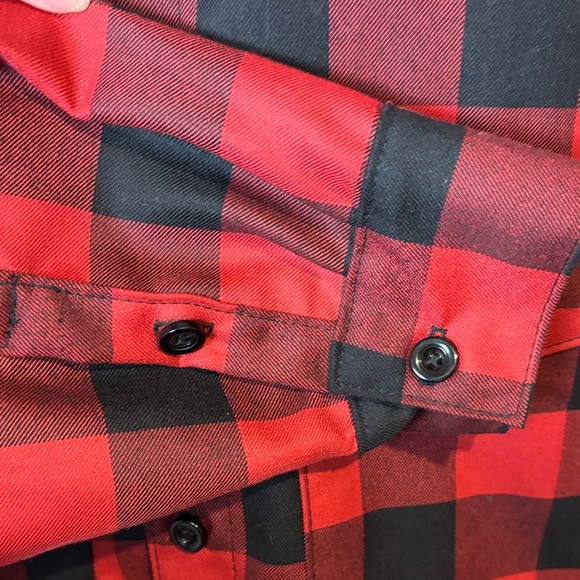 Cordura Red & Black Plaid combat wool Button Down Shirt XL - Picture 6 of 8